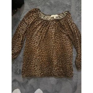 Michael Kors Leopard off the shoulder topNWT